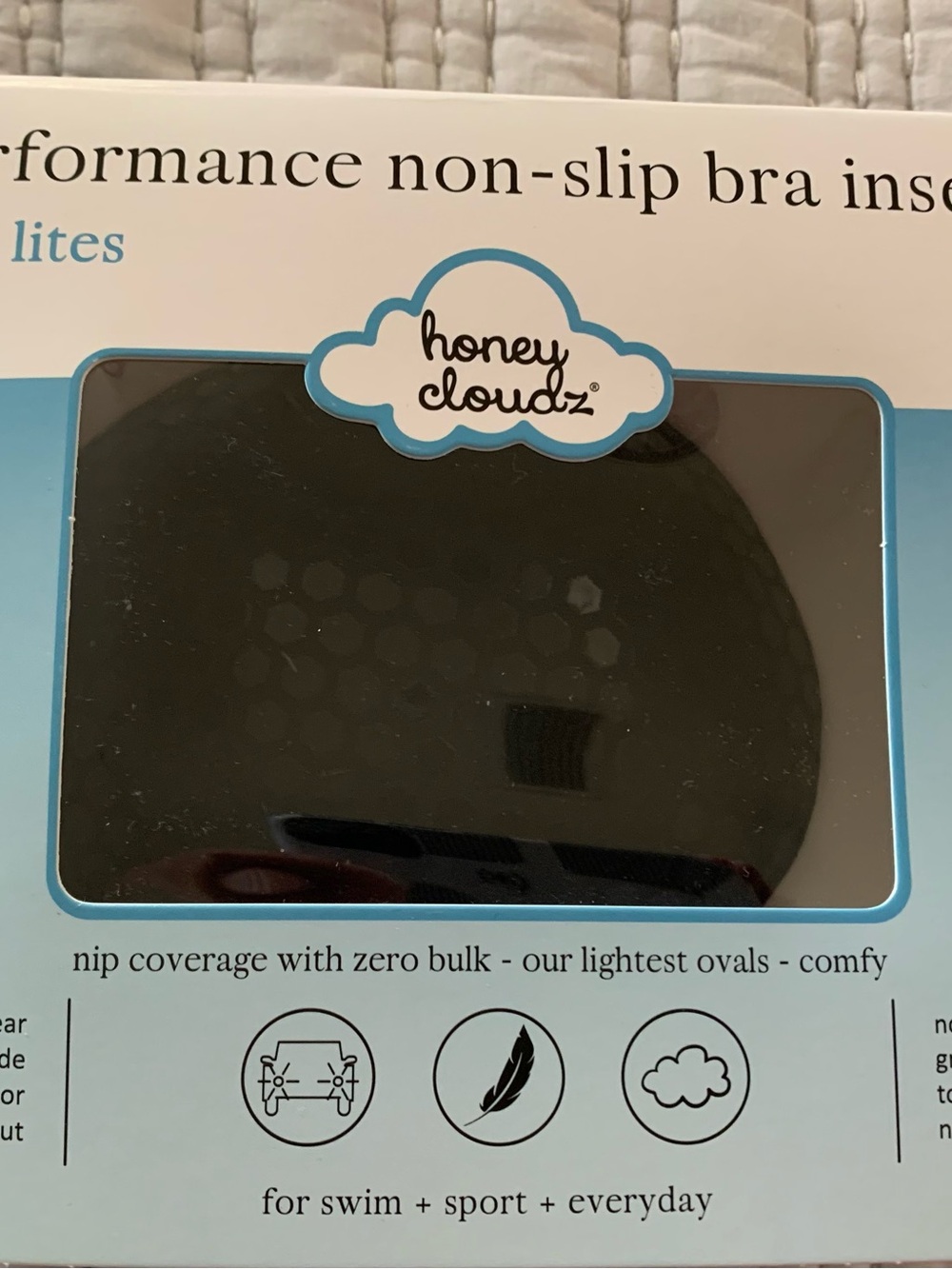 Honey Cloudz Performance Non-Slip Bra Inserts - Black